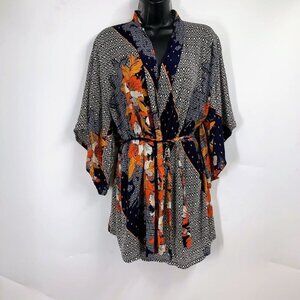 Natori Josie Women's Kinali Diamond Kimono Style Short Sleeve Wrap Size M